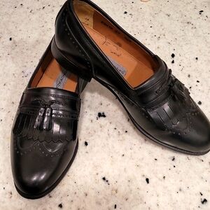 Stacy Adams Black Leather Loafers Wing Tips Shoes